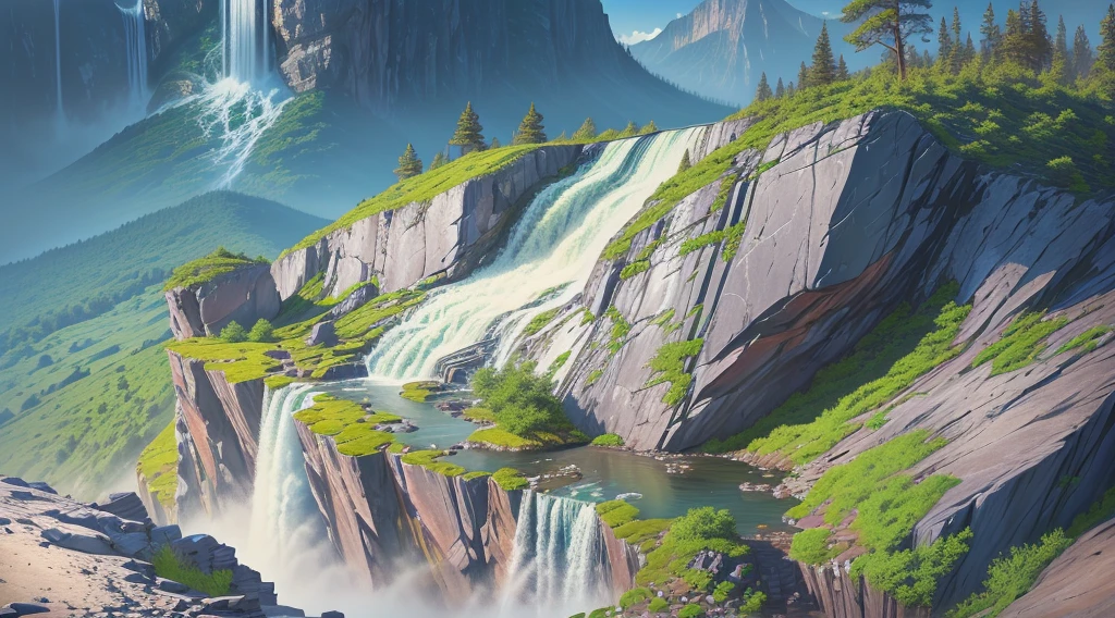 waterfall,high resolution,Rocky area