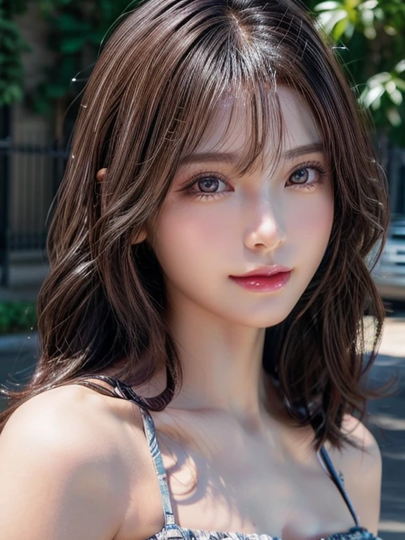 (masterpiece:1.2, Highest quality), (Beautiful, detailed eyes: 1.2, Beautiful skin, Beautiful hair, sympathy, Beautiful eyes), ((Medium Bob Hair Woman)), (Detailed eyes and face:1.3), Perfect Face, seductive eyes, (Beautiful and vivid background:1.2), (Highly detailed CG, Super detailed, Best Shadow:1.1), ((Depth of written boundary)), ((watercolor)), beautiful concept figure, (figure:1.1), (Very nice and beautiful:1.1), (Perfect detail:1.1), Cowboy Shot, view from front, Good posture and dignity, soft smiling,