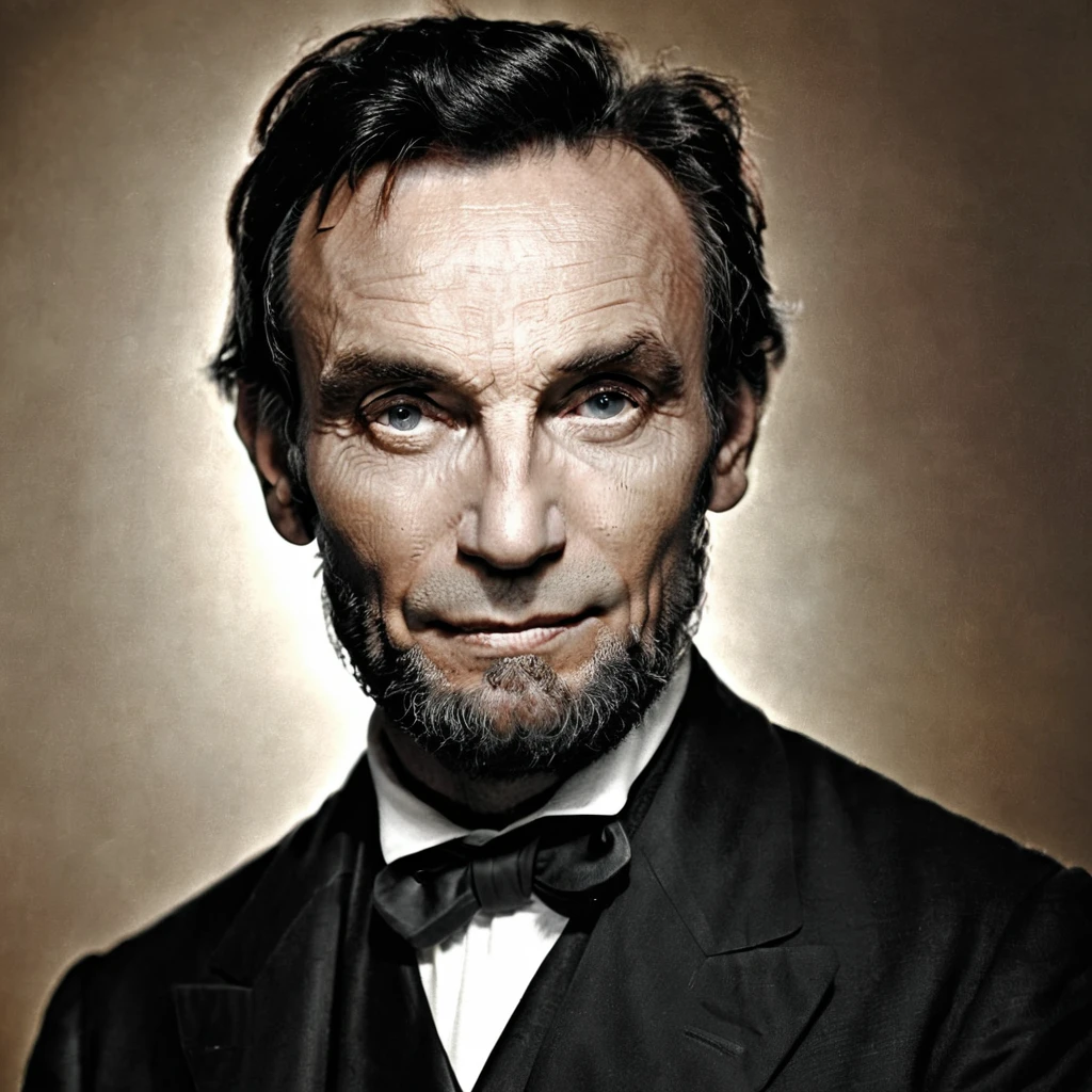 arafed image of a man in a suit and tie, abraham lincoln, portrait of abraham lincoln, mathew brady photo, presidential portrait, historic portrait, tone mapped william-adolphe, platon, the president, handsome man, lee bermejo, official photo, hugh jackman portrait, great likeness, elegant and proud, masterpiece work of art