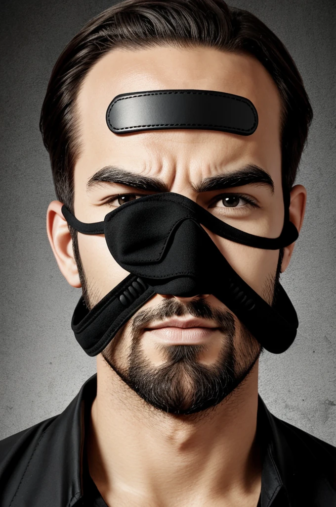 Great man with black eye mask cartoon way