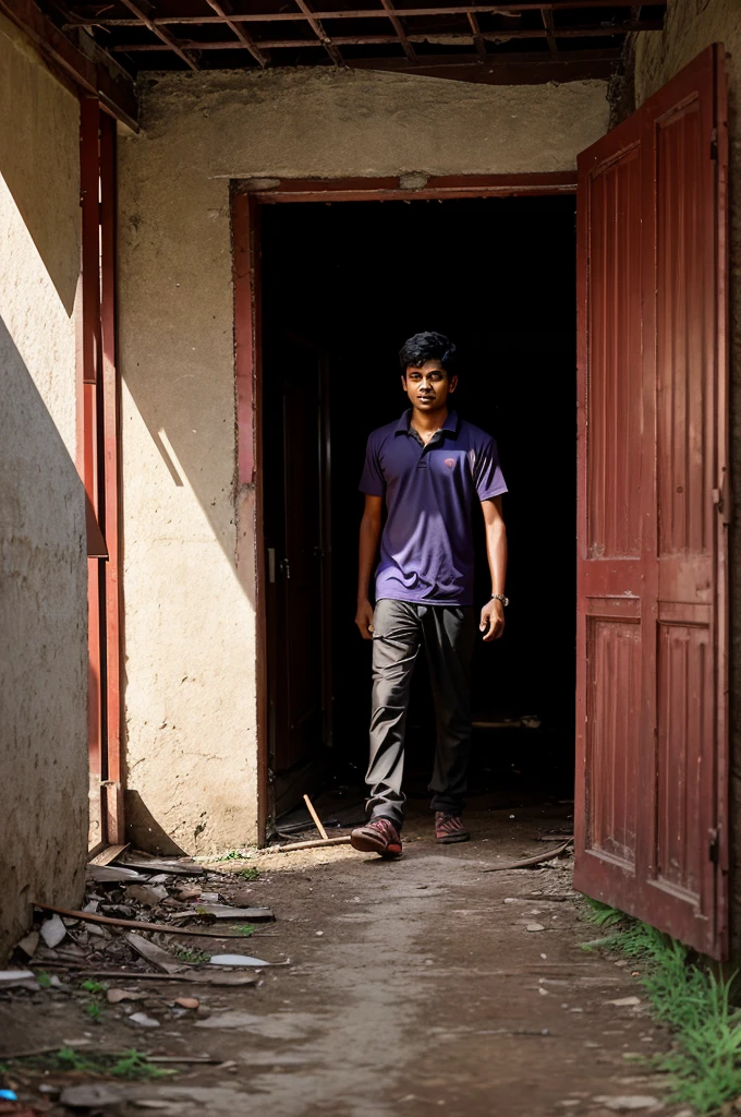 Deepan and his friend immediately went out in search of Red Shadow. Walking along the village road, they reached an old abandoned house. A red shadow was seen near the door of the house. Deepan's friend said,Is that the shadow