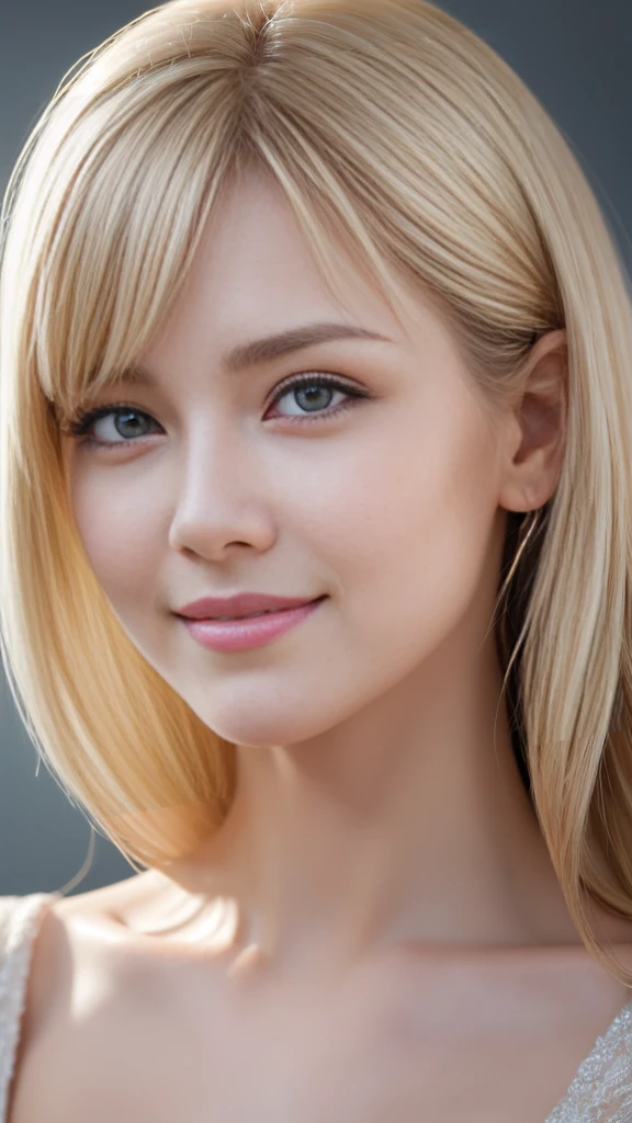 Tabletop, Highest quality, Realistic, Very detailed, finely, High resolution, 8k wallpaper, One Beautiful American Woman,, Light blonde long stretchy hair,........, Sharp focus, Perfect dynamic composition, Beautiful and exquisite, Thinning hair, Detailed Realistic skin texture, smile, Close-up portrait, Model body type、president'secretary、mini skirt、High heels、Dress shirt