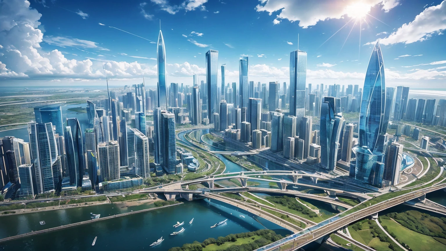 (Best quality,4K,8K,A high resolution,Masterpiece:1.2),Ultra-detailed,(Realistic,Photorealistic,photo-realistic:1.37),Futuristic floating city,Futuristic technology,Huge urban high-tech tablet platform,Airship,Floating in the sky,Futuristic city,Small airships around,High-tech hemispherical platform,Colorful lights,Advanced architecture,modernn architecture,skyscrapper,Access the cloud,Scenic beauty,view over city,Impressive design,Blend seamlessly with nature,energetic and vibrant atmosphere,Futuristic transportation system,Parking is suspended,Transparent path,Lush greenery,Sky gardens,cascading waterfalls,Magnificent skyline,reflections on the water,Sparkling river,Architectural innovation,futuristic skyscrapers,Transparent dome,The shape of the building is unusual,Elevated walkway,Impressive skyline,Glowing lights,Futuristic technology,Minimalist design,Scenic spots,Panoramic view,Cloud Piercing Tower,Vibrant colors,epic sunrise,epic sunset,Dazzling light display,magical ambiance,The future city,Urban Utopia,LuxuryLifestyle,Innovative energy,sustainable development,Smart city technology,Advanced infrastructure,Tranquil atmosphere,Nature and technology live in harmony,Awesome cityscape,Unprecedented urban planning,Architecture connects seamlessly with nature,High-tech metropolis,A cutting-edge engineering marvel,The future of urban living,Visionary architectural concept,Energy-efficient buildings,Harmony with the environment,A city floating above the clouds,Utopian dreams become reality,The possibilities are endless,State-of-the-art transportation network,Green energy integration,Innovative materials,Impressive holographic display,Advanced communication system,Breathtaking aerial view,Quiet and peaceful environment,Modernist aesthetics,Ethereal beauty