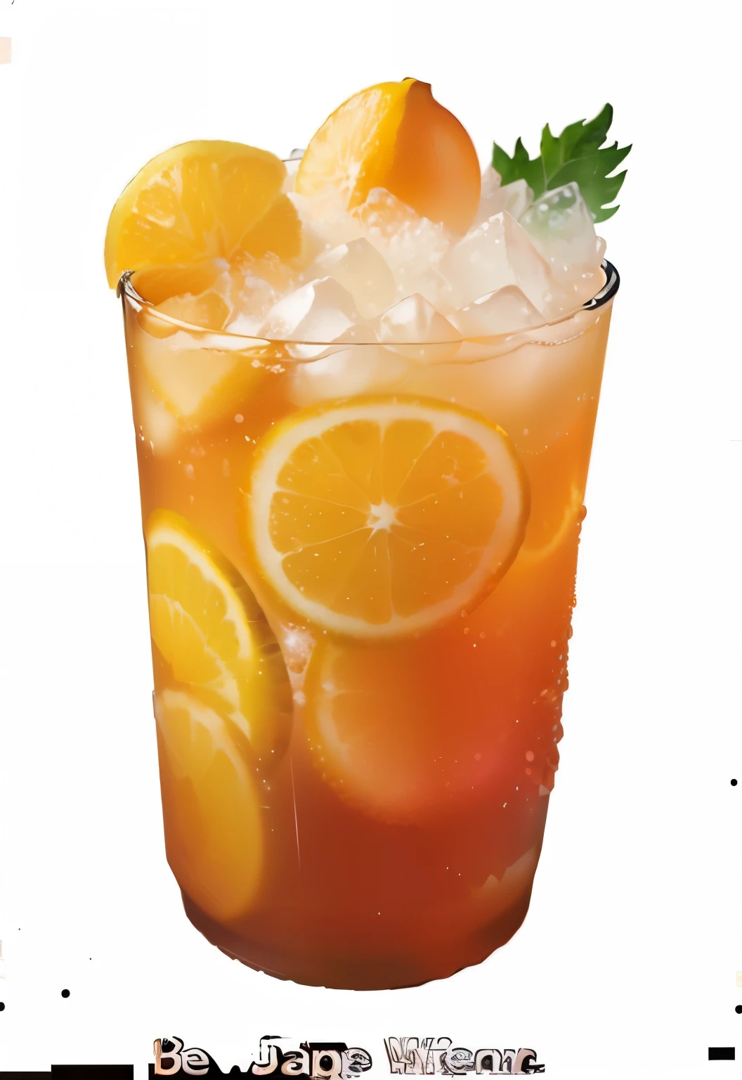 Orange pearl sparkling water drink frozen