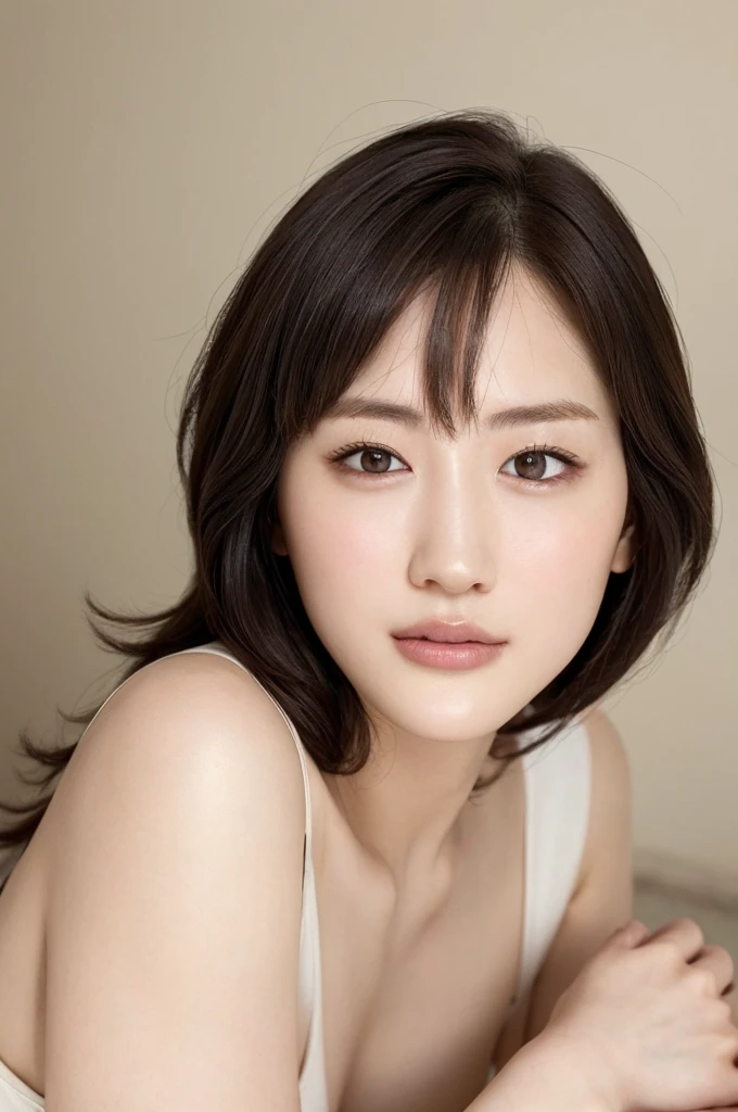 Her breasts are so big they almost fall out of her clothes、First Person View, (masterpiece:1.3), High resolution, Very detailed, Very detailedな CG Unity 8k 壁紙, Realistic, photo-Realistic, RAW Photos, Beautifully detailed face, Pale skin, Realistic glistening skin, Detailed cloth texture, Detailed hair texture, Perfect body, Beautiful Face, Accurate, Anatomically correct, Highly detailed face そして skin texture, Natural neck length, (Beautiful Hそしてs), (Fair skin:1.2),The perfect off-the-shoulder look,、Bob Hair,cover your chest with your hands、Lie on your back in bed