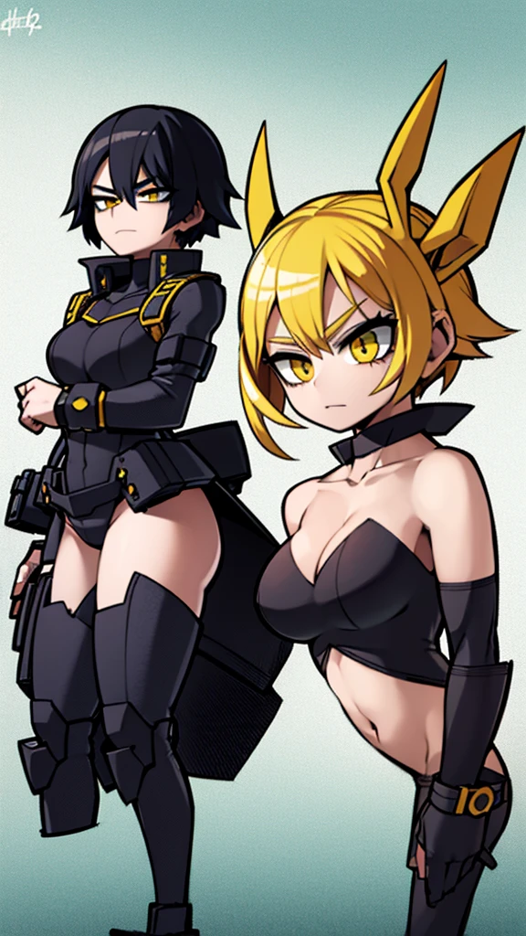 scent, Woman, short black hair, yellow eyes, perfect body, very beautiful, Boku no hero academy, Military style hero suit,