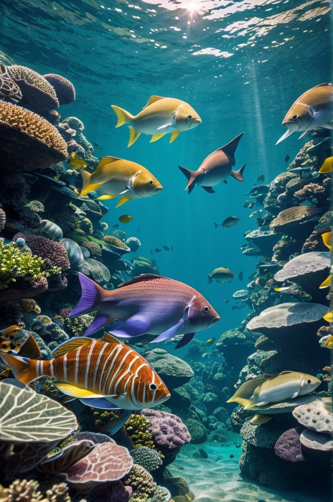 Have creatures in the water with different species