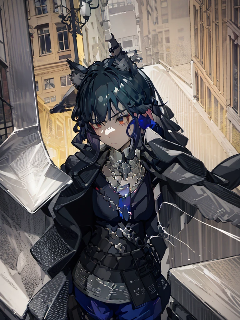 In the first panel of a Webtoon, depict a character seen from behind, gazing at a ruined city. The scene should convey a melancholic and mysterious atmosphere, drawing the reader into a post-apocalyptic world.
The character stands at the center of the frame, slightly leaning forward, as if absorbed by the desolation before them. They wear a long, tattered black cloak, frayed at the edges, indicating the hardships they've endured. Beneath the cloak, they have sturdy boots suitable for rough terrain and dark pants reinforced at the knees. Their disheveled hair is tousled by an invisible wind, adding a subtle dynamic to the scene.
The background is dominated by the ruins of the city. Buildings, once majestic, are now skeletal remains of concrete and steel, some half-collapsed, others reduced to piles of rubble. Broken windows and crumbling walls hint at a distant past of prosperity and abundance. A sun obscured by thick clouds casts a diffuse, gray light over the landscape, enhancing the sense of desolation.
The ground is littered with various debris: shards of glass, twisted metal beams, abandoned cars partially buried under dust. A few resilient wild plants have begun to reclaim their territory, growing through cracks in the asphalt, adding touches of green to the somber scene. The elongated shadows of the ruined buildings create irregular patterns on the ground, playing with the light to form a striking contrast.
The scene is silent, but one can almost hear the wind whistling through the ruins, the metallic creak of a swinging sign, and the crunch of debris underfoot. A few black birds, perhaps crows, fly overhead, adding both visual and auditory elements to the atmosphere.
The color palette should reinforce the overall mood. Dominated by grays, blacks, and browns to symbolize destruction and despair, with a few brighter accents like the rusty red of an old car or the green of stubborn plants, adding contrasting elements that draw the eye and enrich the visual