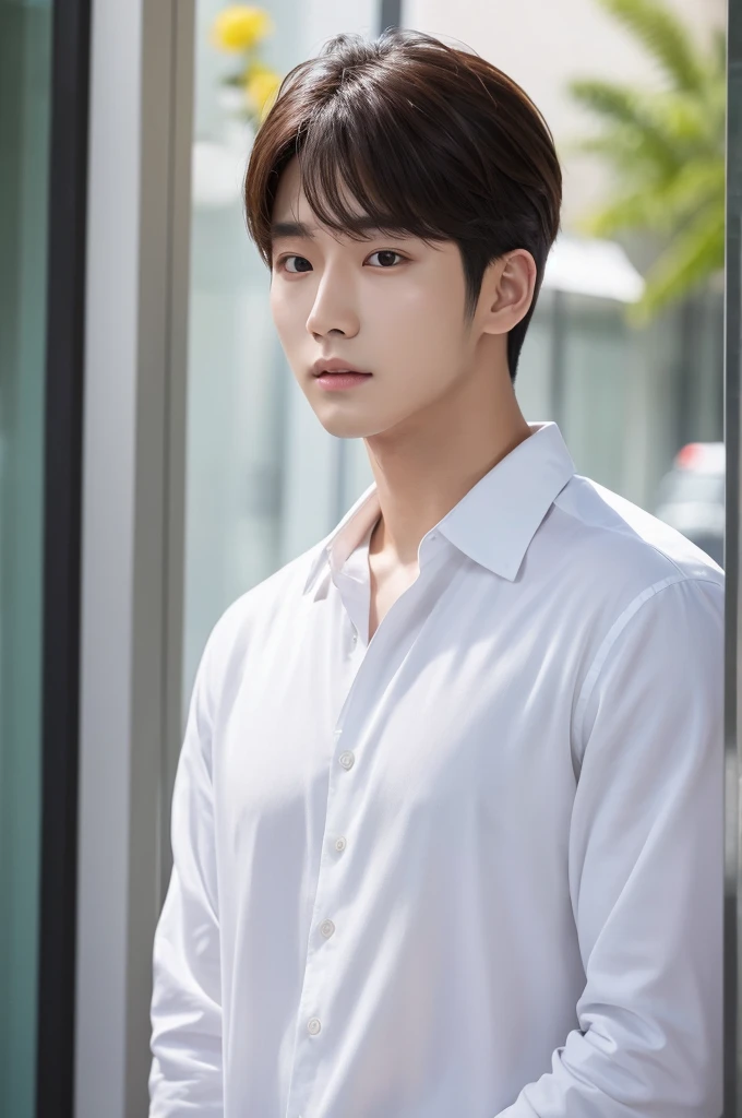 perfect face perfect skin korean man white shirt 25 years old actor