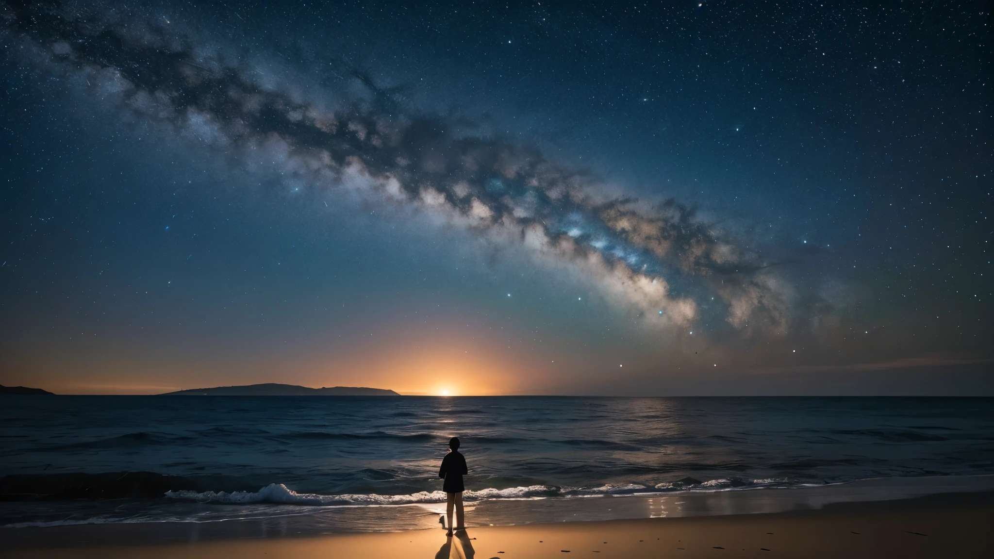 Starry Sky, Ocean, Whales