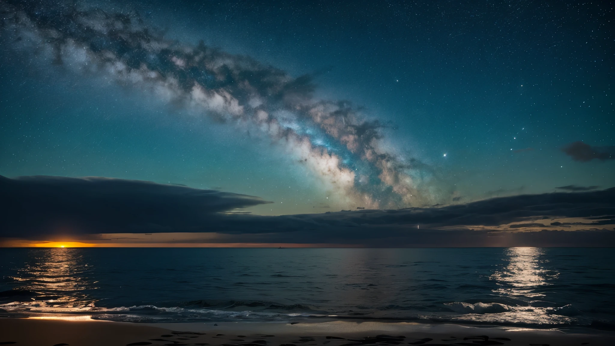 Starry Sky, Ocean, Whales