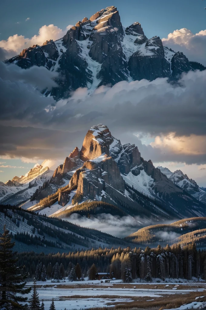 a majestic landscape, grand teton national park, wyoming, dramatic mountains, snow-capped peaks, lush green meadows, serene lakes, dramatic cloudy sky, sunlight filtering through clouds, (best quality,4k,8k,highres,masterpiece:1.2),ultra-detailed,(realistic,photorealistic,photo-realistic:1.37),landscape,scenic,breathtaking,awe-inspiring,dramatic lighting,vivid colors,cinematic,epic