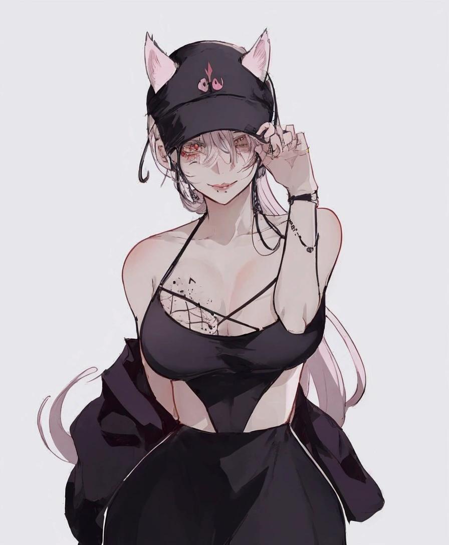 anime girl with a devil hat and a black dress, beautiful anime catgirl, an anime girl, anime character, anime catgirl, anime girl with cat ears, (anime girl), anime girl, anime woman, seductive anime girl, female anime character, anime girl wearing a black dress, anime style character, high quality anime artstyle, in an anime style