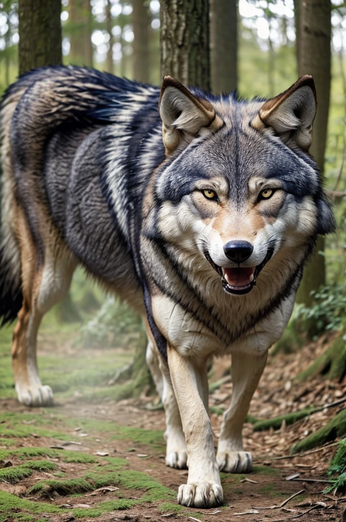 Believe me, a somewhat swollen anime-style wolf wakes up from eating