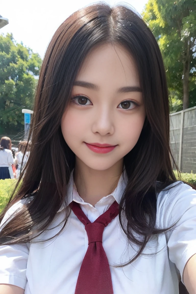 solve, 1 girl, Looking at the audience,Young and beautiful Japan woman, Very cute face, Gorgeous appearance, Big Breasts,Long Bob Hair,smile,(school uniform:1.3),Beautiful Eyes,(that&#39;the wind is strong:1.3), 混雑した道をsmileで歩く,Glossy Lips, Double eyelids on both eyes, Natural Makeup, Long eyelashes, 艶やかで滑らかなライトブラウンのLong Bob Hair, Asymmetrical bangs, Glowing Skin, Center image, 高solve, Attention to detail, Detailed hairstyle, Detailed face, Great cinema lighting, Octane Rendering, Vibrant, Surreal, Perfect limbs, Perfect Anatomy, Spread your hair、Slender beauty:1.4、((Saggy breasts:1.4))、Exposing breasts、Slim Abs、Tight waist、(smile:1.2) 、(Pleated mini skirt、Tuck up the hem of your skirt:1.2))、thin and long beautiful legs、Legs wide open、(See-through black stockings:1.2)、(Lace panties:1.2、Beautiful pussy exposed、Take off、pussy creampie、pubic hair:1.1)、(From below:1.2)、Backlight、