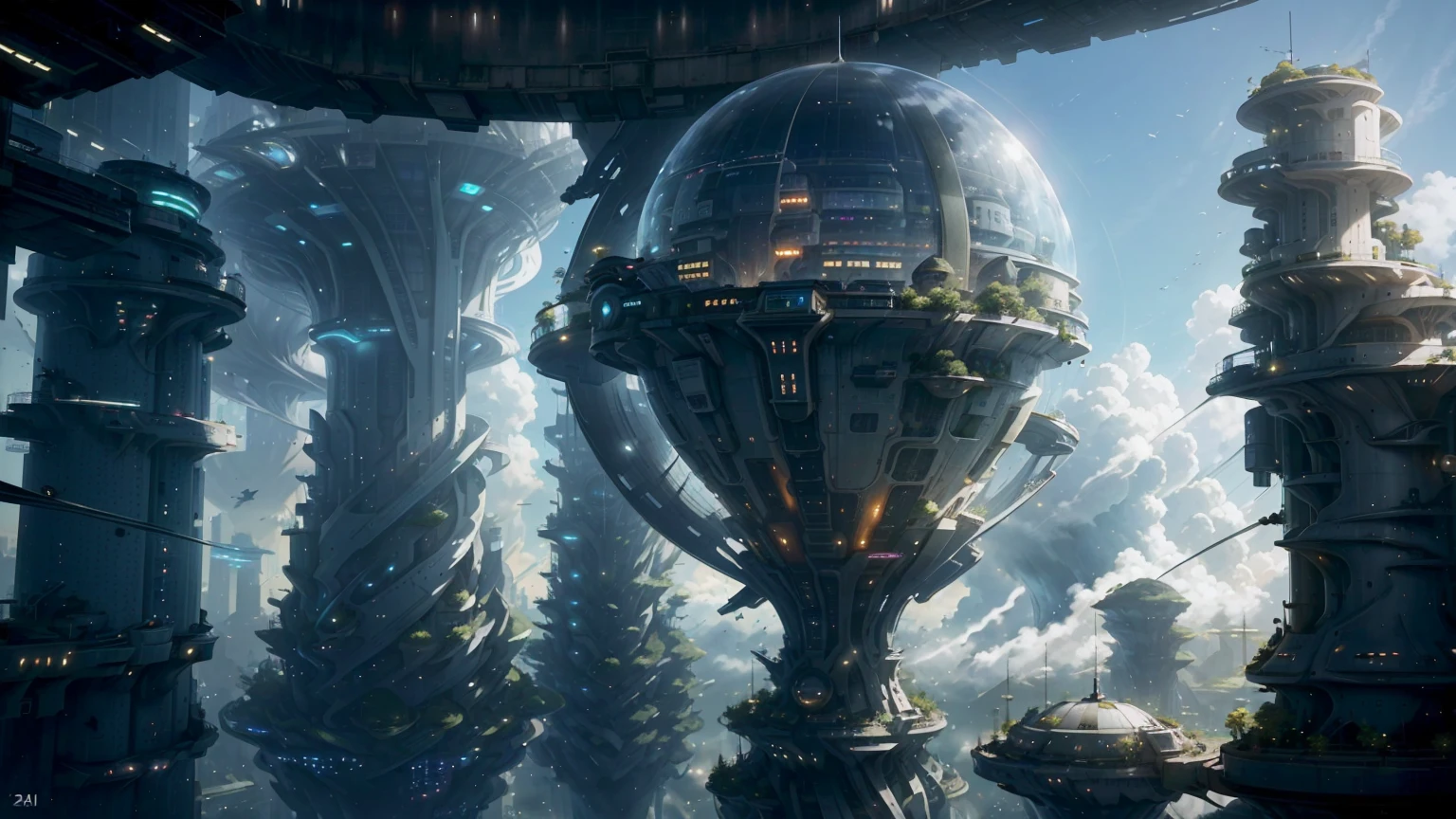 (Best quality,4K,8K,A high resolution,Masterpiece:1.2),Ultra-detailed,(Realistic,Photorealistic,photo-realistic:1.37),Futuristic floating city,Futuristic technology,Huge urban high-tech tablet platform,Airship,Floating in the sky,Futuristic city,Small airships around,High-tech hemispherical platform,Colorful lights,Advanced architecture,modernn architecture,skyscrapper,Access the cloud,Scenic beauty,view over city,Impressive design,Blend seamlessly with nature,energetic and vibrant atmosphere,Futuristic transportation system,Parking is suspended,Transparent path,Lush greenery,Sky gardens,cascading waterfalls,Magnificent skyline,reflections on the water,Sparkling river,Architectural innovation,futuristic skyscrapers,Transparent dome,The shape of the building is unusual,Elevated walkway,Impressive skyline,Glowing lights,Futuristic technology,Minimalist design,Scenic spots,Panoramic view,Cloud Piercing Tower,Vibrant colors,epic sunrise,epic sunset,Dazzling light display,magical ambiance,The future city,Urban Utopia,LuxuryLifestyle,Innovative energy,sustainable development,Smart city technology,Advanced infrastructure,Tranquil atmosphere,Nature and technology live in harmony,Awesome cityscape,Unprecedented urban planning,Architecture connects seamlessly with nature,High-tech metropolis,A cutting-edge engineering marvel,The future of urban living,Visionary architectural concept,Energy-efficient buildings,Harmony with the environment,A city floating above the clouds,Utopian dreams become reality,The possibilities are endless,State-of-the-art transportation network,Green energy integration,Innovative materials,Impressive holographic display,Advanced communication system,Breathtaking aerial view,Quiet and peaceful environment,Modernist aesthetics,Ethereal beauty