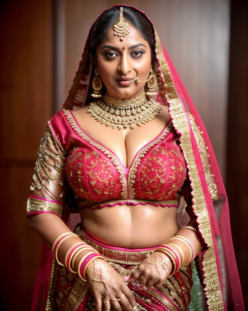 Realistic Representation of Savita bhabhi, tempting figure, busty aunty, goddess of lust, cougar lady, mommy, mommy figure, bulky figure, big milkers, doodhwali, sizzling hot, lonely Nextdoor aunty bhabhi , chubby aunty, sweat, oiled body, irresistibly hot, inspired by famous Indian adult comics by amarshrostha, Foto RAW, photorealistic, photography, full body shot, 50 years old Woman, master shot, perfect eyes, goddess like beauty, pierced eyes, perfect thick chubby mallu Desi aunty bhabhi, Wearing a Stanapatta, a chest-band.Saree model, model Photography, Indian saree shoot, Indian traditional wear advertising photography, traditional wear brand shoot, face of Indian actress Sonakshi Sinha, masterpiece, realistic, realism, incredible details,  pleasure, photorealism, detailed skin, skin pores, high contrast, photorealistic Artstation 8k HD digital art trend of high definition and detailed realistic skin texture, ultra detail, realistic skin texture, armature, best quality, ultra high definition, (photorealistic:1.4),, high resolution, detail, raw photo, sweat, Re sharp, by Lee Jefferies Nikon D850 Film Stock Photo 4 Kodak Portra 400 Camera F1.6 Lens Rich Color Ultra Real Realistic Realistic Textures Dramatic Lighting Unreal Engine Trending at Art Station Cinestill 800,(pele altamente detalhada: 1.2), 8k UHD, DSLR, soft-lighting, alta qualidade, grain of film, Fujifilm XT3,she didn't like to wear blouse or bra, intricate, she is happy to wear only saree, she hates blouse or bra, detailed hairy armpits, hyper realistic skin, skin pores, veins, wet body, hyper realistic sweaty body, sweat, veins, short hairs on armpit, stubble armpits, hyper realistic hairy armpits, low waist saree, deep juicy navel, insane details, 