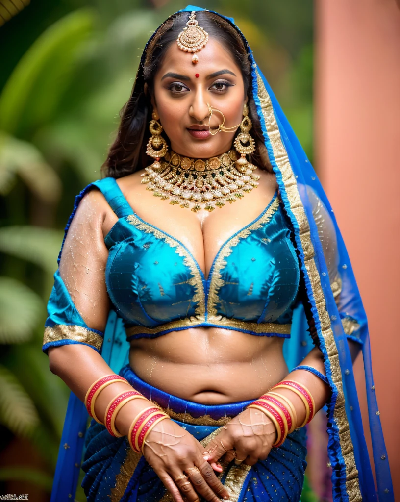 Realistic Representation of Savita bhabhi, tempting figure, busty aunty, goddess of lust, cougar lady, mommy, mommy figure, bulky figure, big milkers, doodhwali, sizzling hot, lonely Nextdoor aunty bhabhi , chubby aunty, sweat , sweaty body makes her irresistibly hot, inspired by famous Indian adult comics by amarshrostha, Foto RAW, photorealistic, photography, full body shot, 50 years old Woman, master shot, perfect eyes, goddess like beauty, pierced eyes, perfect thick chubby mallu Desi aunty bhabhi, Wearing a Stanapatta, a chest-band.Saree model, model Photography, Indian saree shoot, Indian traditional wear advertising photography, traditional wear brand shoot, face of Indian actress Sonakshi Sinha, masterpiece, realistic, realism, incredible details, pleasure, photorealism, detailed skin, skin pores, high contrast, photorealistic Artstation 8k HD digital art trend of high definition and detailed realistic skin texture, ultra detail, realistic skin texture, armature, best quality, ultra high definition, (photorealistic:1.4),, high resolution, detail, raw photo, sweat, Re sharp, by Lee Jefferies Nikon D850 Film Stock Photo 4 Kodak Portra 400 Camera F1.6 Lens Rich Color Ultra Real Realistic Realistic Textures Dramatic Lighting Unreal Engine Trending at Art Station Cinestill 800,(pele altamente detalhada: 1.2), 8k UHD, DSLR, soft-lighting, alta qualidade, grain of film, Fujifilm XT3,she didn't like to wear blouse or bra, intricate, she is happy to wear only saree, she hates blouse or bra, detailed hairy armpits, hyper realistic skin, skin pores, veins, wet body, hyper realistic sweaty body, sweat, veins, short hairs on armpit, stubble armpits, hyper realistic hairy armpits, low waist saree, deep juicy navel, insane details,