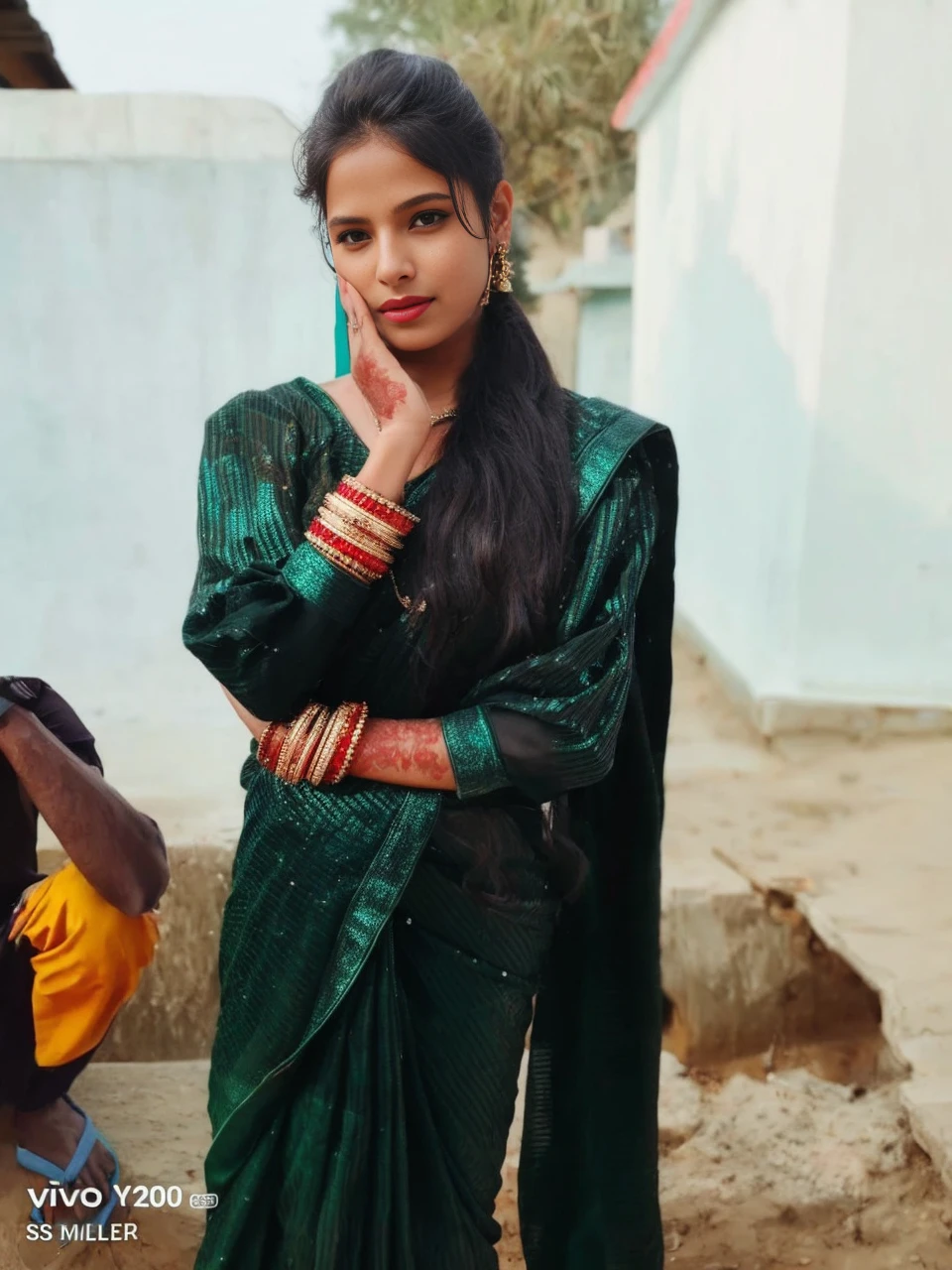 Young Indian girl in stunning saree romantic poses 8k hyperrealstic full detailed