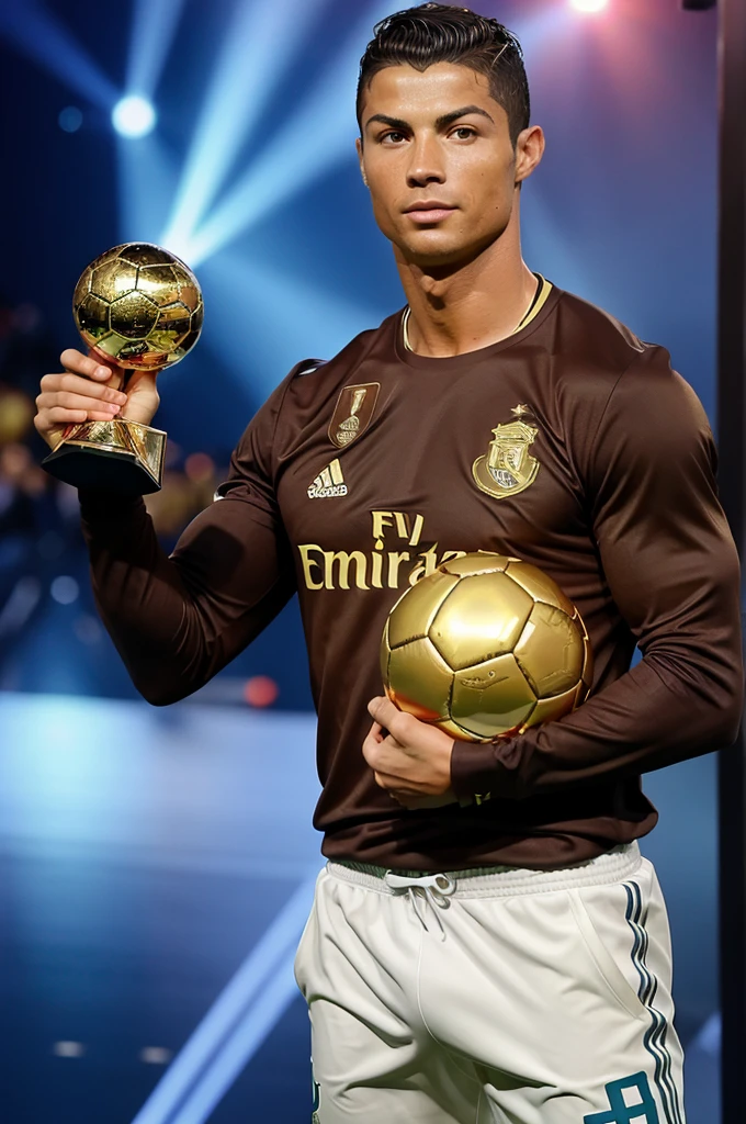 Cristiano Ronaldo with TEN Ballon d'Or 