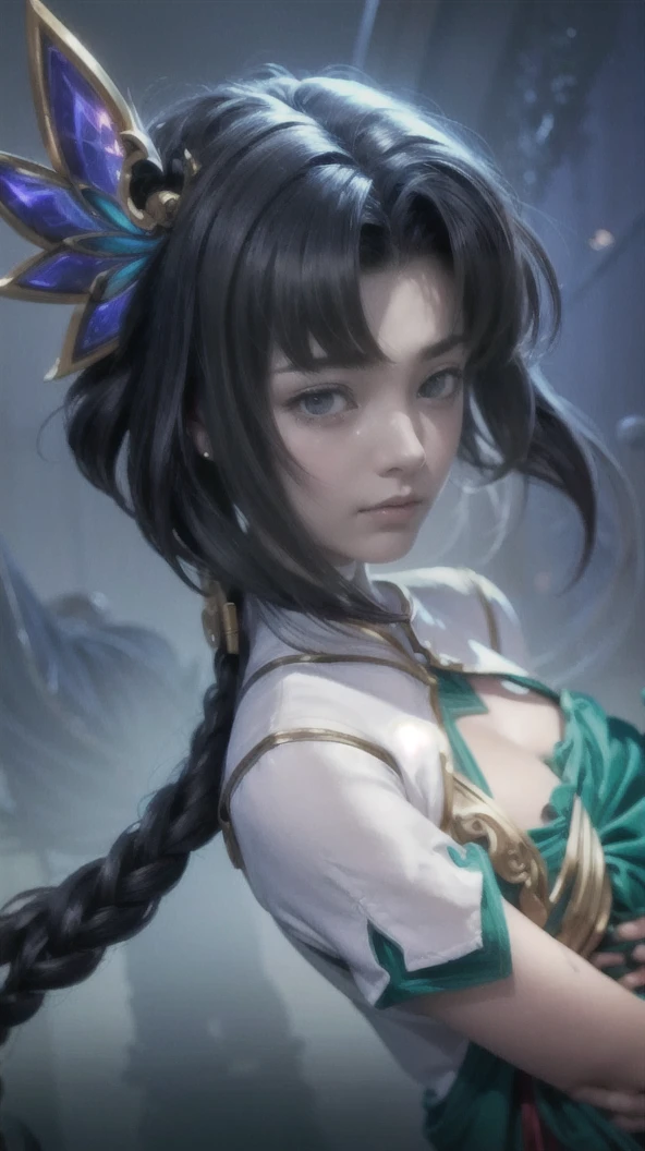 Best quality, masterpiece, ultra high res, (photorealistic:1.4), raw photo, (Authentic skin texture:1.3), (film grain:1.3), panorama, character portrait, very wide shot, narrow waist, cowboy shot, (in the dark, deep shadow, low key, cold light,) night, close-up, streaming tears,
indoor, dust, Tyndall effect, sad, disappointed, gloom (expression), sitting, (against wall), crying, frown, (head bowed), nervous, tearing up, lonely,
1girl, beautiful detailed eyes and face, white jabot, off shoulder, brown eyes,