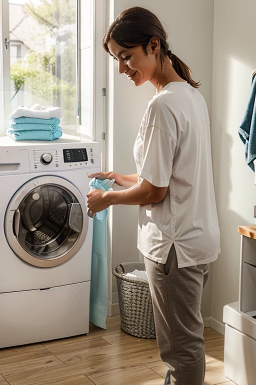 1.Opening Scene: A bright, modern laundry room
2.Cut to a close-up of a stained shirt.
3. someone pouring the detergent into a washing machine.
4.Cut to the washing machine in action, clothes swirling inside.
5.Scene shifts to the person pulling out freshly washed clothes, looking pleased.
6.the product on a clean laundry shelf. Wear shirt and tracksuit