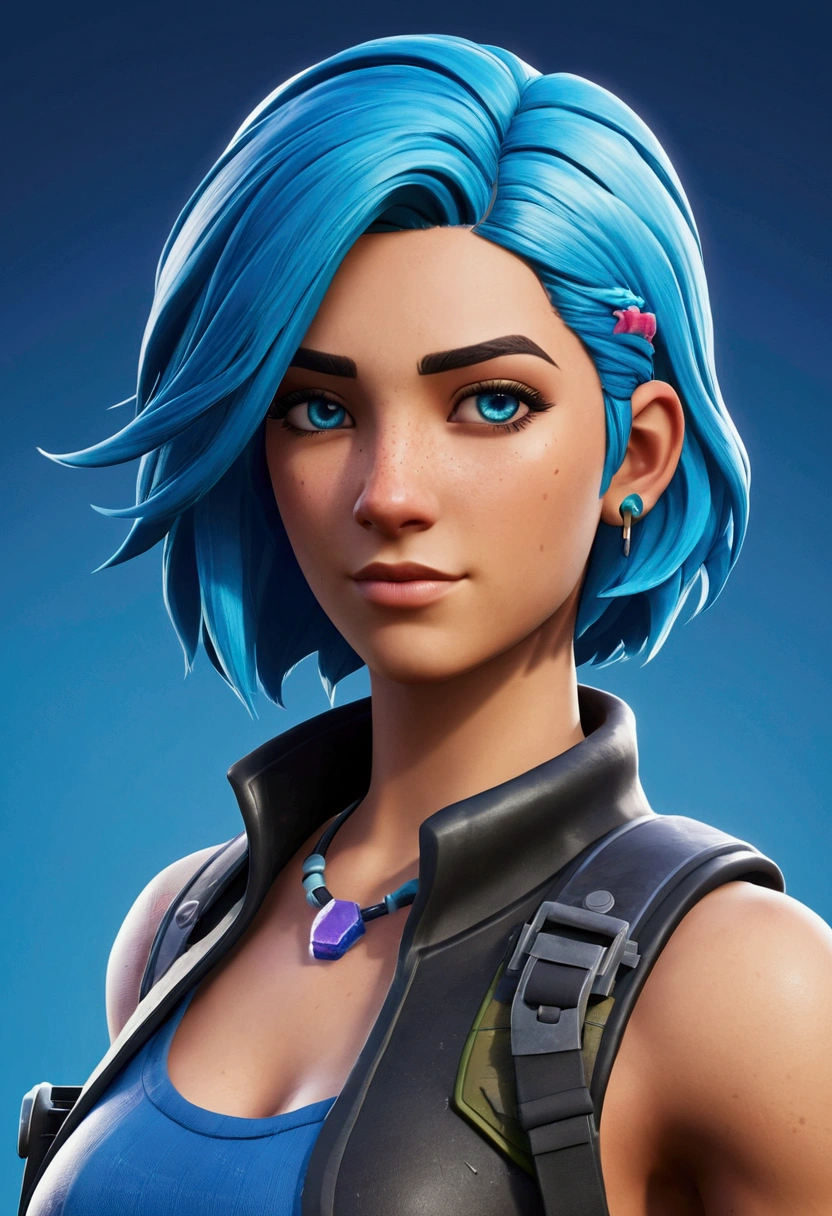 create a unique blue haired Fortnite character for Austrailia
