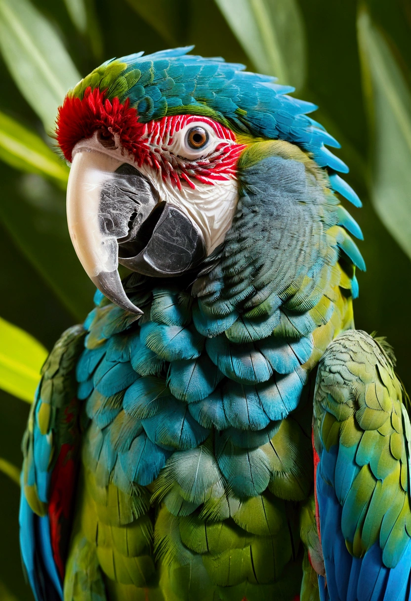 smiling severe macaw