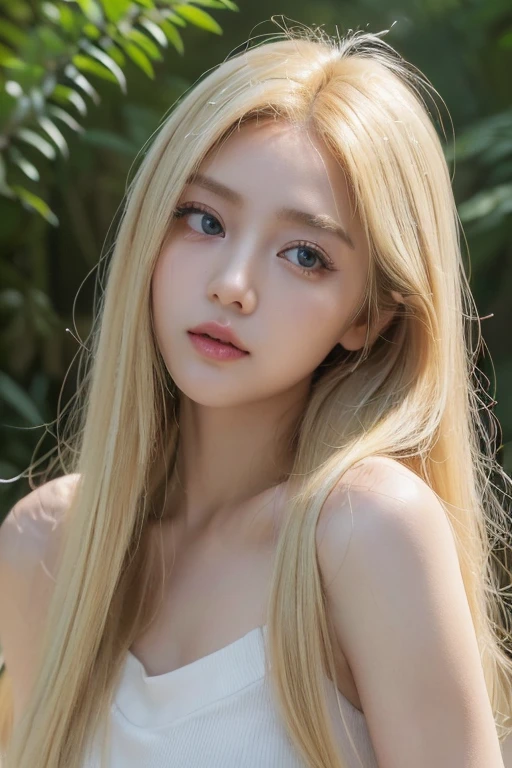 (best quality, 8K, high resolution, Reality:2.0),,(Blonde Hair:1.5),(Very long hair:1.5),(beauty:2.0),Brown blush makeup , Dark eye makeup , Use pink glossy lipstick,(big  eyes girl:1.5),(Girl with droopy eyes:1.5),(Thin Girl:1.5),(Baby Face Girl),(Sexy:1.7),(Fragrant girl),(Shot on a hiking trail in the forest:1.8),(She has a beautiful smile),(She is very sociable),(),(She is a secret.),(She secretly),(她看上去很Sexy),(Virginity for the faithful),chuuChloe,(Sneak and reach intense),(Wear neat and clean clothes)