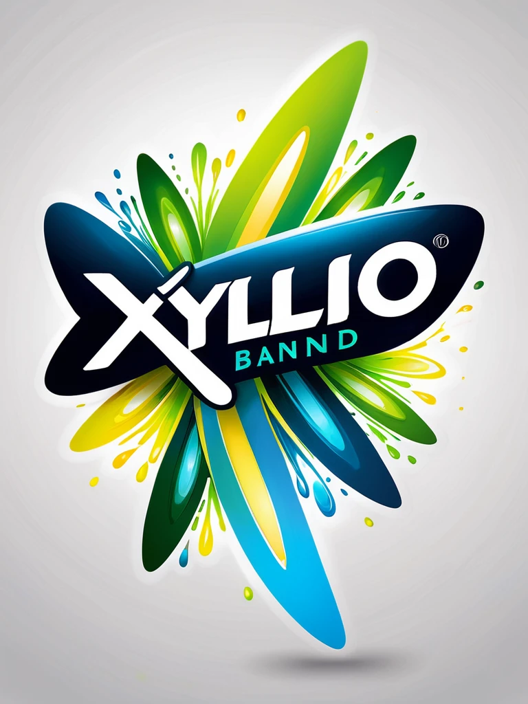 Create a vibrant, color painting-style logo led "Xylo Band". The logo should feature a sleek and modern design of a firefly with its rear portion glowing in super vibrant neon colors like green, blue, and yellow. The painting style should include fluid, artistic brushstrokes that convey motion and light. Ensure the background complements the glowing colors and enhances the overall dynamic and eye-catching effect of the logo.