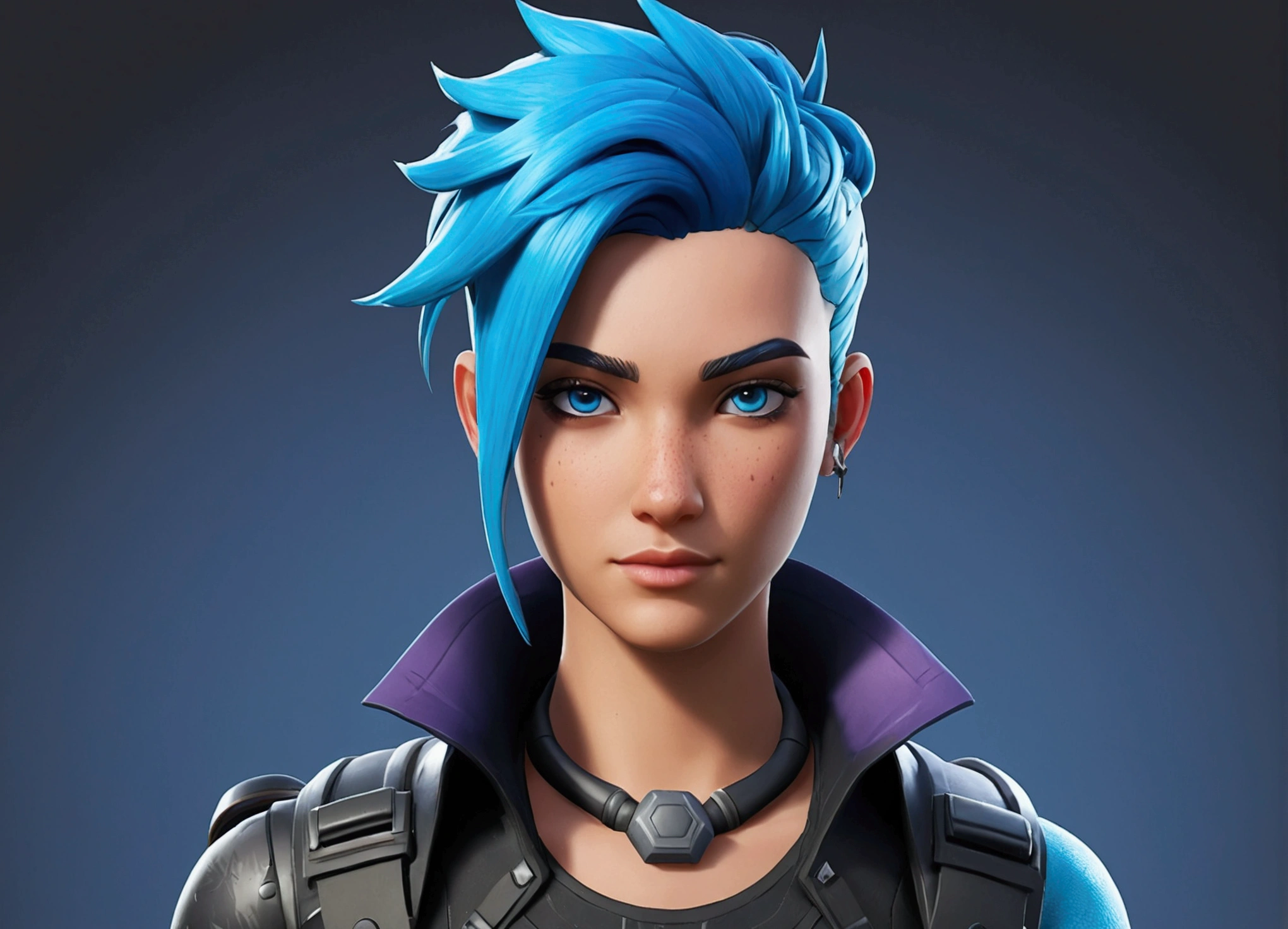 create a unique blue haired Fortnite character for Austrailia