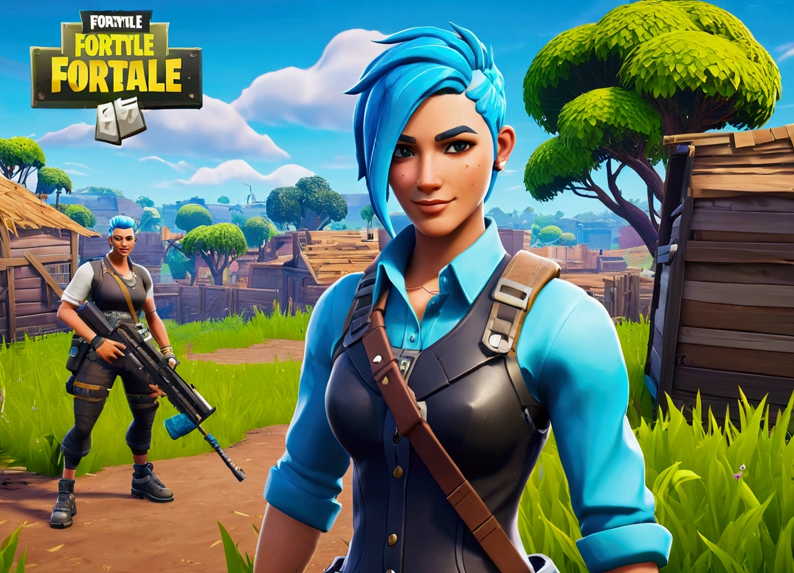 create a unique blue haired Fortnite character for Austrailia
