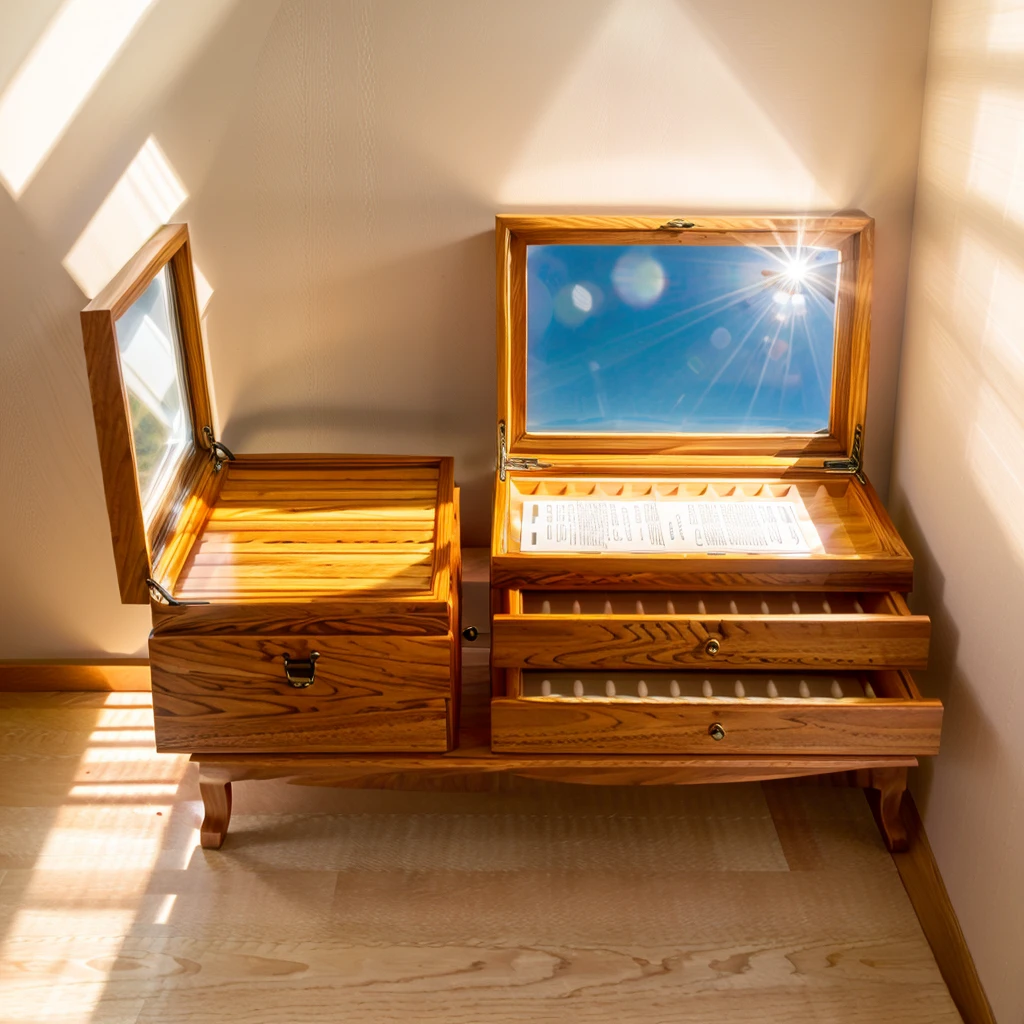 In this cozy room,A ray of sunlight shone through the half-drawn curtains on the table,Let the wood grain on the watch storage box shine with a faint luster。There was a calm and peaceful atmosphere in the air around them。There are several still lifes hanging on the walls of the room,It adds a touch of elegance to the space。And on the other side of the room,The half-open window lets in the breeze,The pages on the small desk by the window turned in the wind,This quiet scene gives a sense of tranquility and comfort。
