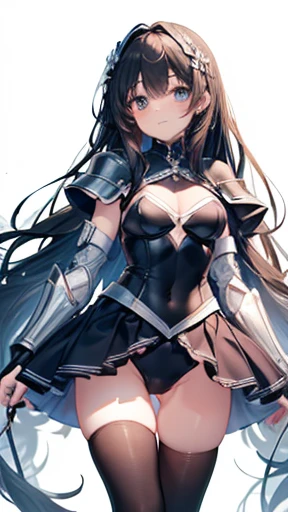 ((masterpiece、8k、Highest quality、Perfect Fingers: 1.5、Perfect Anatomy: 1.5、Background Blur))、(Middle school students、thin、A shy and kind-hearted beautiful girl、Straight Long Hair：1.6)、((smile：1.4))、((Princess Night、armor、high waist、Long tutu leotard、Thigh-high socks：1.5))、（Wide Shot、Standing position：1.5）、((No background：1.5))、Long black hair、Large Breasts
