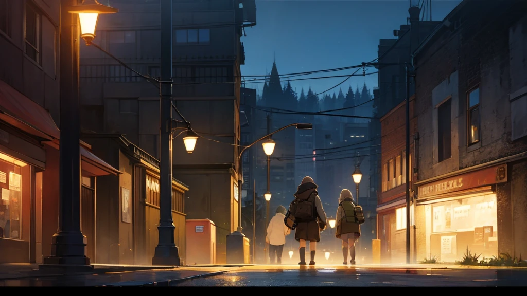 Huddled under the streetlight