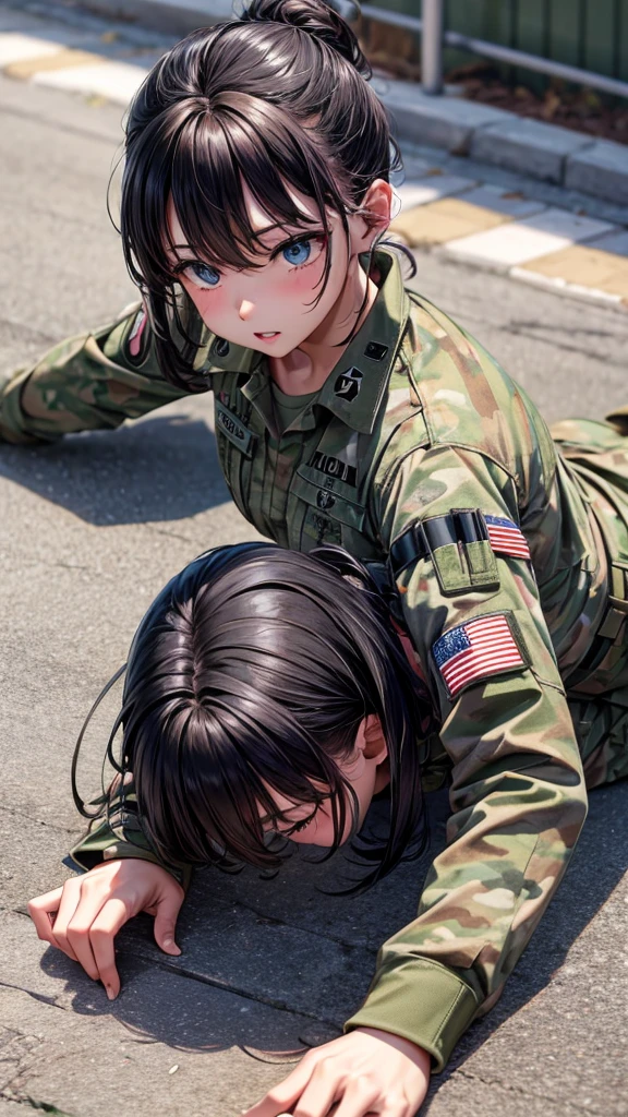 Army doing push-ups