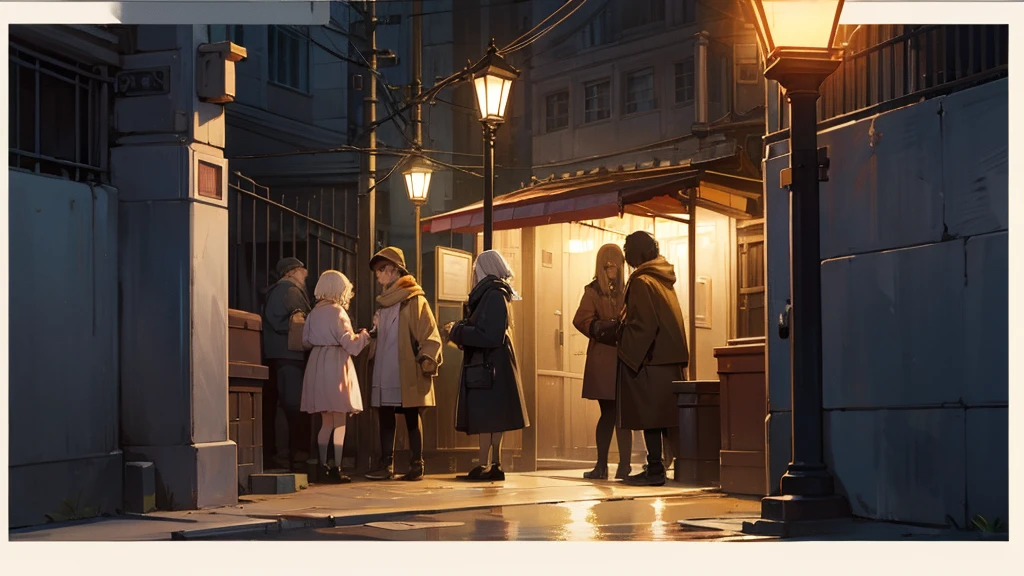 Huddled under the streetlight