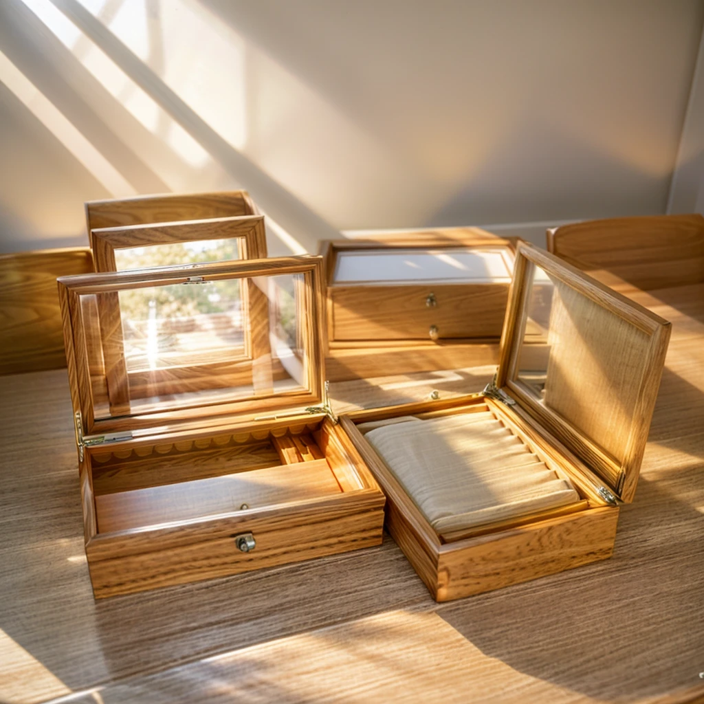 In this cozy room,A ray of sunlight shone through the half-drawn curtains on the table,Let the wood grain on the watch storage box shine with a faint luster。There was a calm and peaceful atmosphere in the air around them。There are several still lifes hanging on the walls of the room,It adds a touch of elegance to the space。And on the other side of the room,The half-open window lets in the breeze,The pages on the small desk by the window turned in the wind,This quiet scene gives a sense of tranquility and comfort。