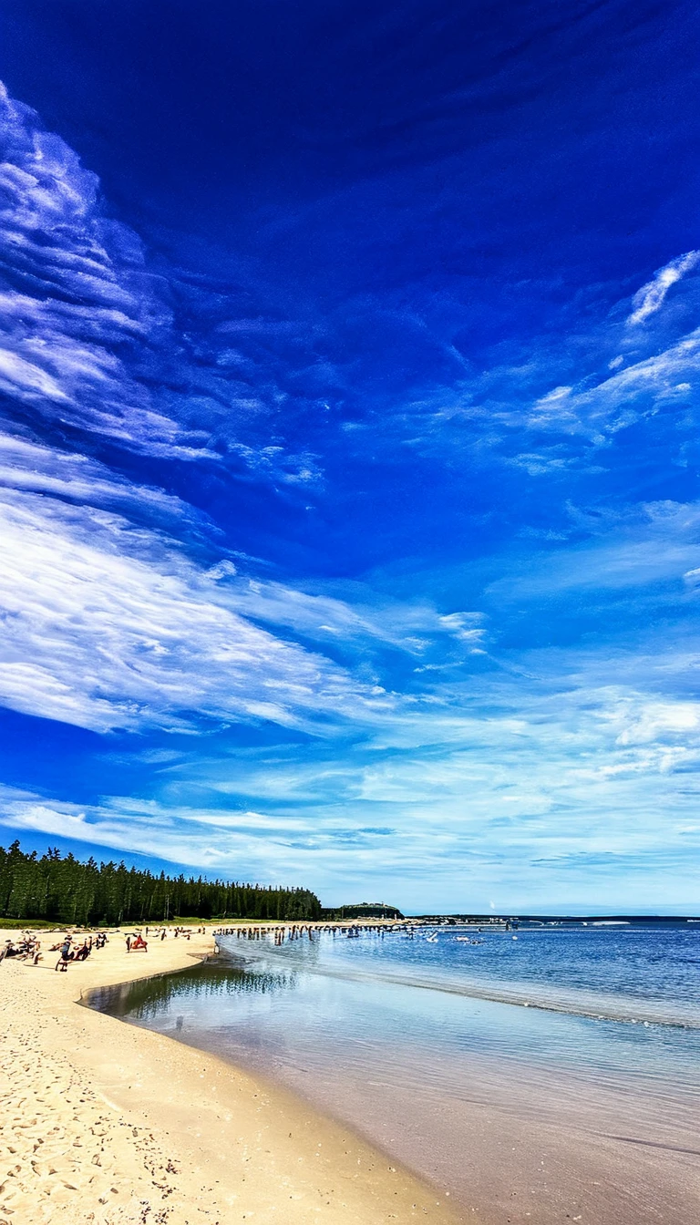 A beautiful beach under the midsummer sky
