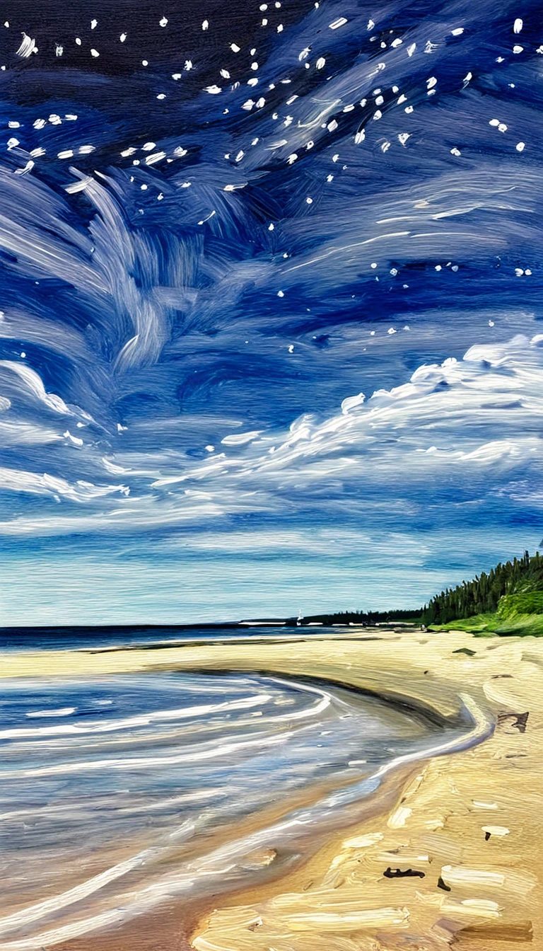 A beautiful beach under the midsummer sky