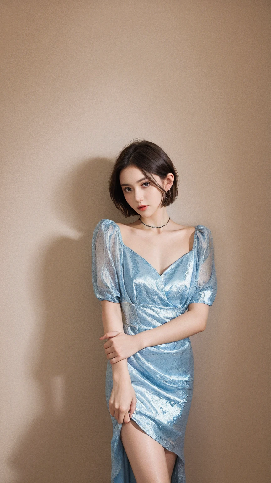 Beautiful Female Short Hair ,Dress