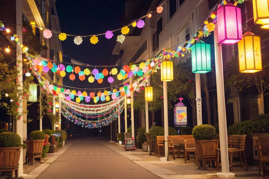 Garland, Cute feeling, Fashionable, Colorful, Street lamp motif, In the white room, paper work