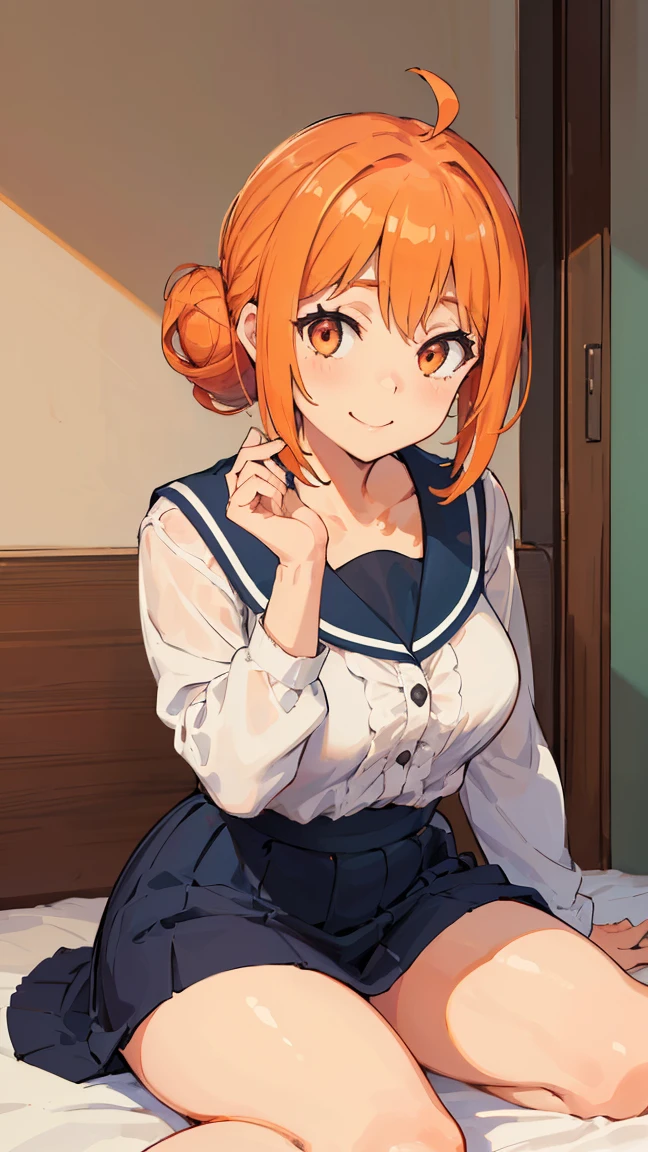 (Highest quality, 8k, masterpiece :1.3),Mrs. Yuigahama,ガハMom, As I expected, my youth romantic comedy is wrong。, One woman,Bun Hair,30 years old,Mom,Orange Hair,nsfw,Bewitching Smile,Sexy pose,Sex with a man,