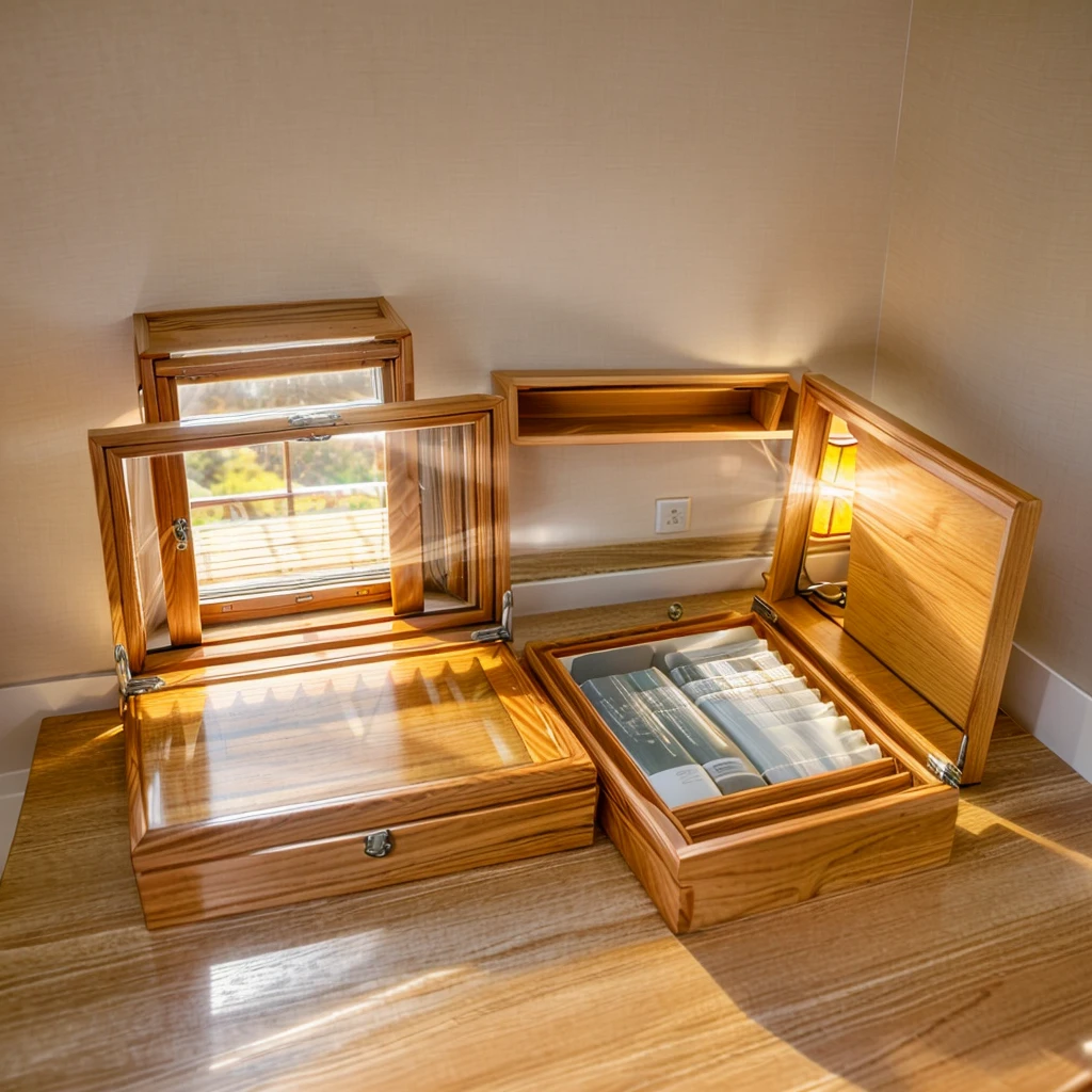 In this cozy room,A ray of sunlight shone through the half-drawn curtains on the table,Let the wood grain on the watch storage box shine with a faint luster。There was a calm and peaceful atmosphere in the air around them。There are several still lifes hanging on the walls of the room,It adds a touch of elegance to the space。And on the other side of the room,The half-open window lets in the breeze,The pages on the small desk by the window turned in the wind,This quiet scene gives a sense of tranquility and comfort。