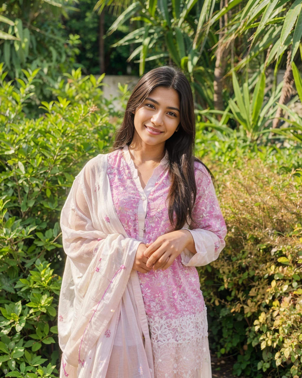Beautiful ,23 years young Indian girl healthy,indian girl with brown skin, cheerful smile looking,8k,realistic, raw photo,dark brown hair,fair skin, indian,long hair,clear facial features,, very detailed, 23years old, innocent face, natural wavy hair, high resolution, masterpiece, best quality, intricate details, highly detailed, sharp focus, detailed skin, realistic skin texture, texture, detailed eyes, professional, 4k, charming smile, shot on Canon, 85mm, shallow depth of field, kodak vision color, perfect fit body, extremely detailed, foto_\(ultra\), photorealistic, realistic, post-processing, maximum detail, roughness, real life, ultra realistic, photorealism, photography, 8k uhd, photography
