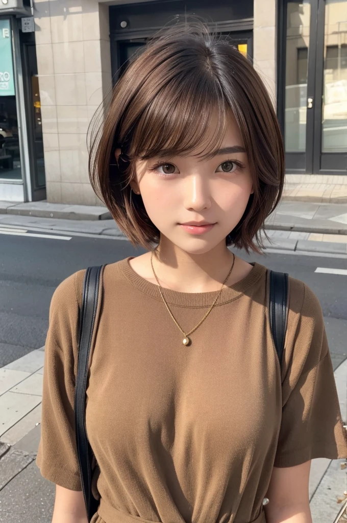 short hair cute 19 years old Bronze Hair Natural light Streetscape Snap It doesn't look like AI