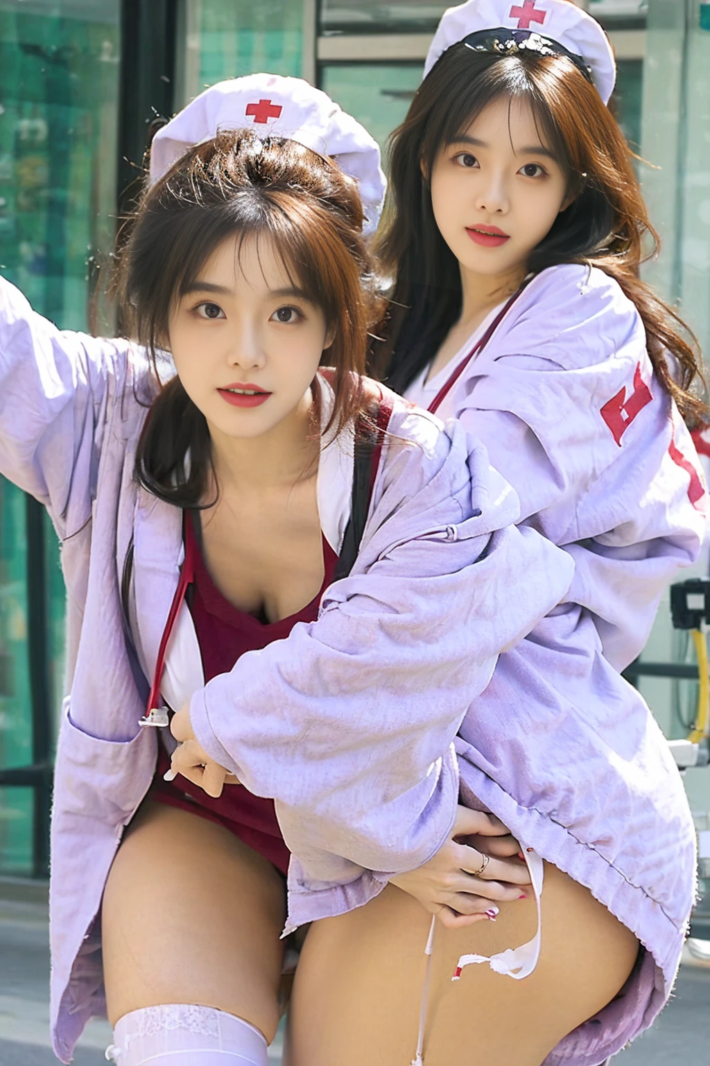 Nurse,Nurse服,Hospital,cute,,beauty,sexly, Long white stockings,,whole body,Butt-up, close-up ass,Hip-up, aim the camera at the ass,Butt pursed to the camera
