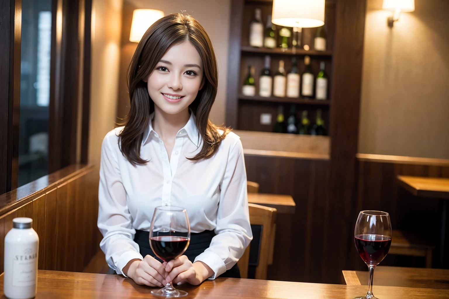 ((Highest quality、8k、masterpiece:1.3))、Shortcuts、cute、slimカップル、modelカップル、actress男優、(Realistic, Intricate details:1.2), full-course dinner、Wine Party、Amazing view of the sunset sky and clouds、A bright smile、short hair,Bright Face、 (Age 45), 42 years old, red wine 、Appetizers、Italian food、Wine bottle、Champagne、sparkling wine、Two beauties、Brown Hair、Shortcuts、Long sleeve shirt、dress、Beautiful woman 1, (slimな顔), (The body is slim), (Brown Hair), (Shortcuts), cheeks turn a little red,Attractive beauty、restaurant, In a prominent place (From the waist up) Nova Frog Style, actress, model, Upper Body, White wine, slim, wine glass, 中央に置かれたwine glass, smile, (smile: 1.15), Beautiful fine grain, Depth f/2,saturation, High Contrast, Strong light and shadow,Moist Body:1.5、3D texture、Delicate eyes、Brown Hair、The hair is very shiny、