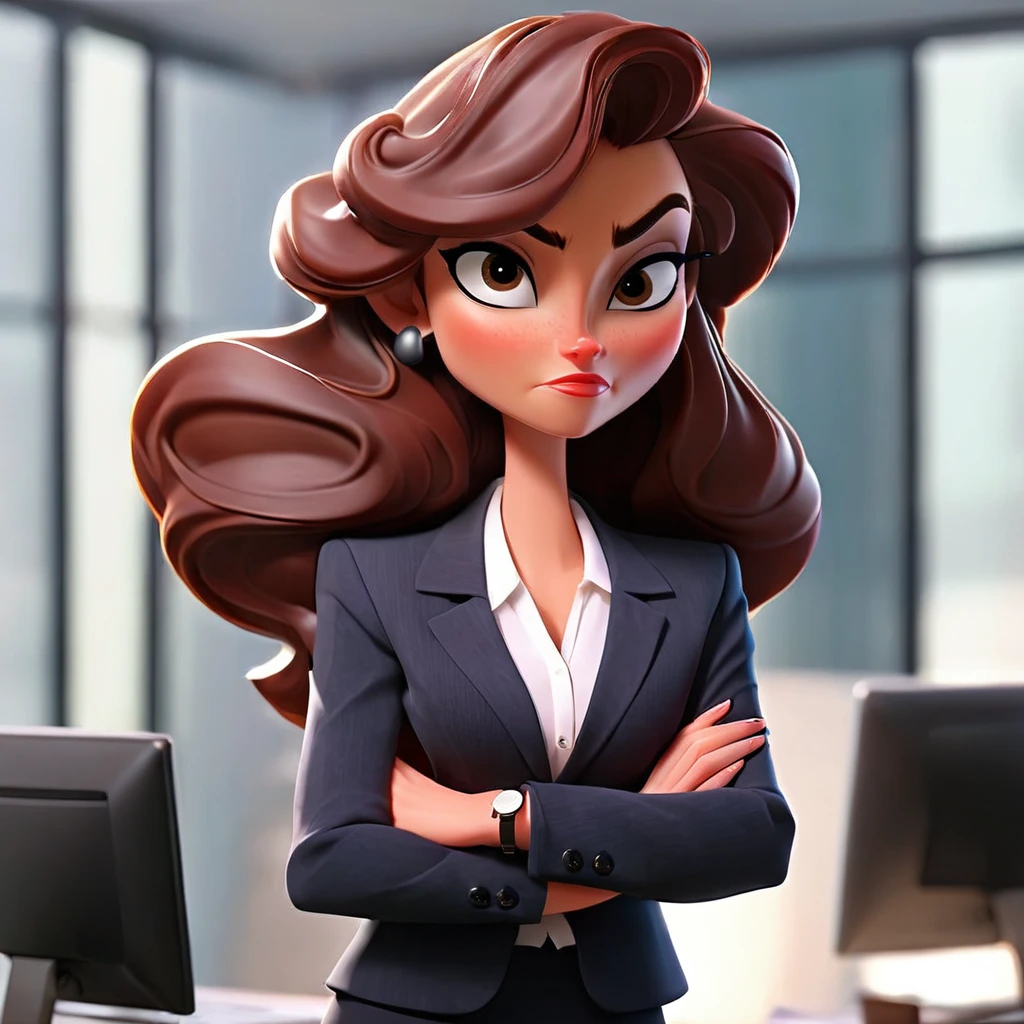 A businesswoman standing with arms crossed