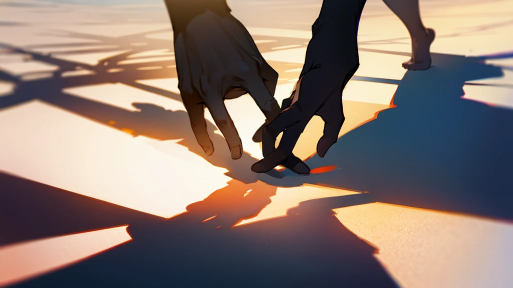 Shadows holding hands